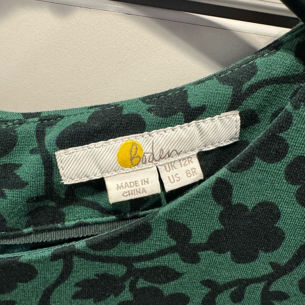 Boden Green Floral Midi Dress